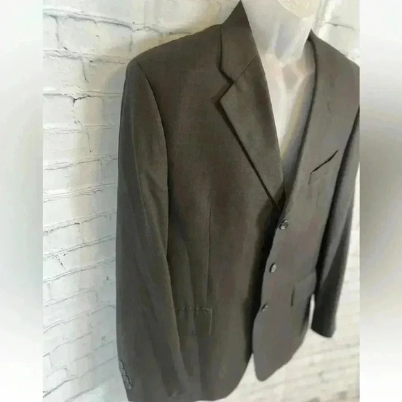 Chaps Ralph Lauren Cashmere wool 3 Button Suit Coat 42R Brown Blue Glen Plaid - Picture 5 of 16